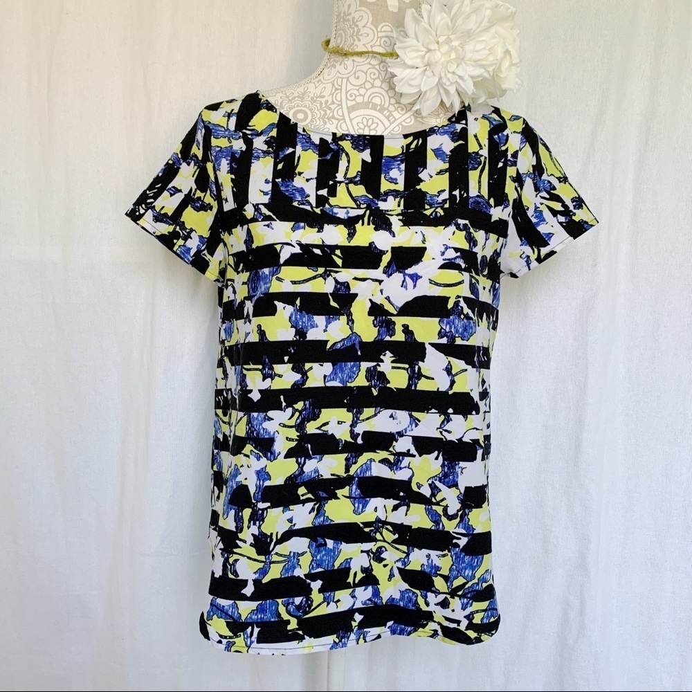 Peter Pilotto for Target // Blue, Black Print Top mar2